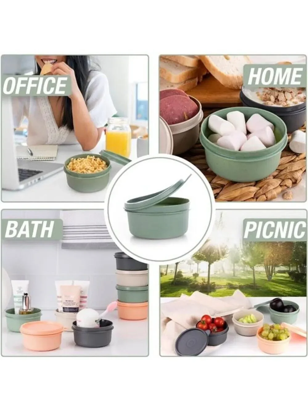 Food Storage Containers 10 Pack 9 Oz Airtight Leakproof Mini Lunch Snack Bowls